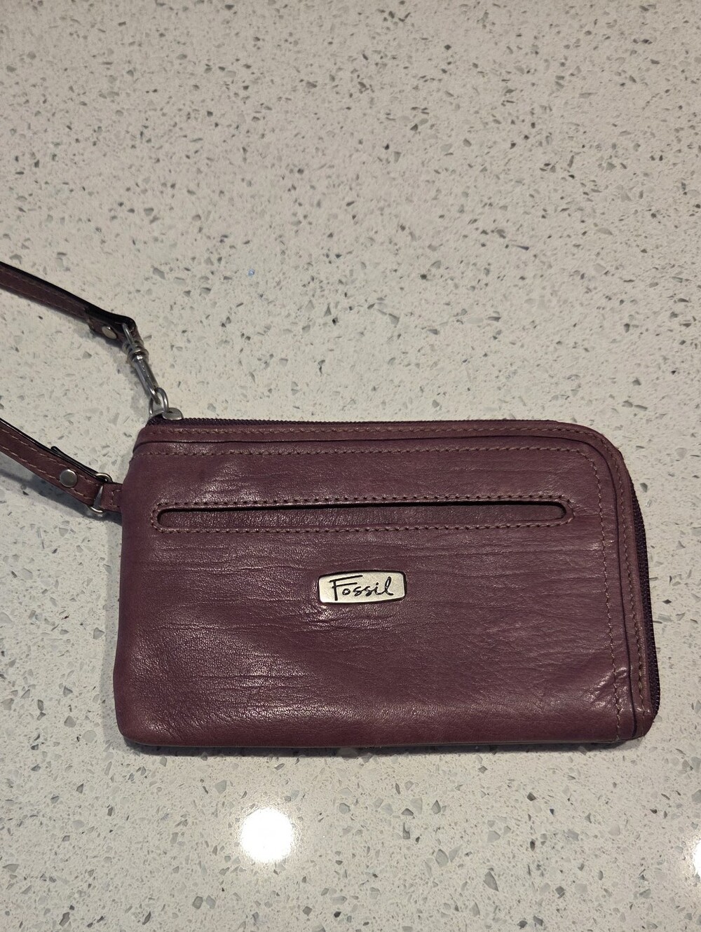 Fossil Purple Hue Leather Wristlet Wallet